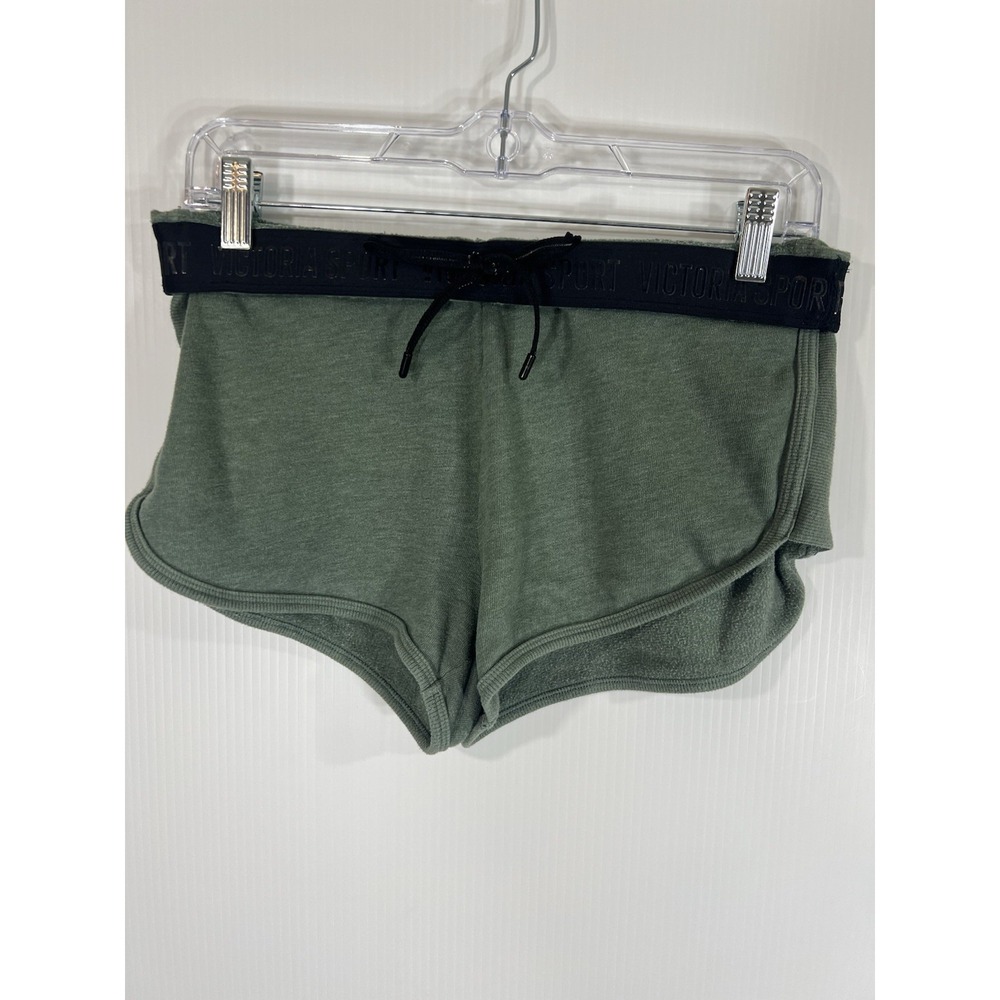 Victoria Sport Y2K Dolphin Mini Micro Shorts Size S Green Drawstring Booty Camp